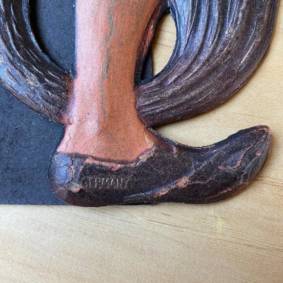 Krampus Devil Antique German Cardboard Embossed Die Cut Halloween Decoration - Picture 5 of 6